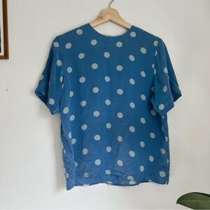Vintage silk polka dot boxy blouse